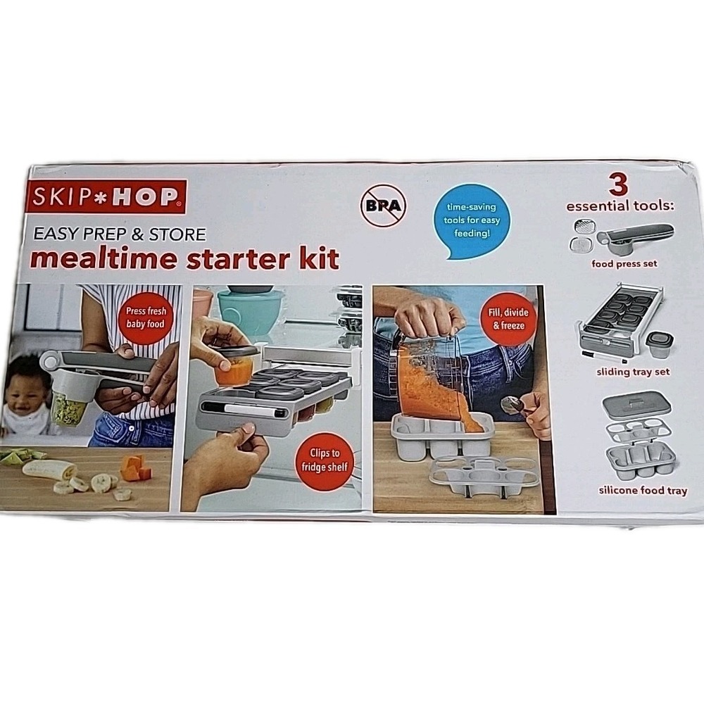 Skip*Hop Easy Prep & Store Mealtime Starter Kit for babies NEW Press Fresh‎ Food
